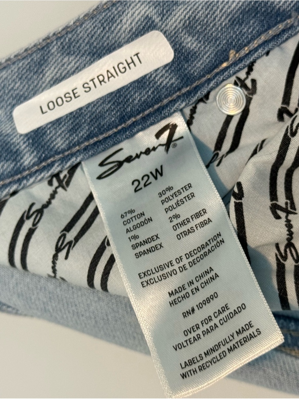 Seven7 Straight Leg Women's Jeans 22W - Picture 7 of 7
